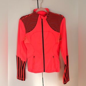 Lululemon Define Jacket Size 6 Coral + Black Striped Flare